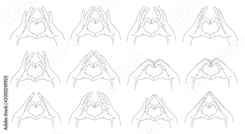 Seamless Pattern of Hand Drawn Heart Shapes Made With Fingers on White Background