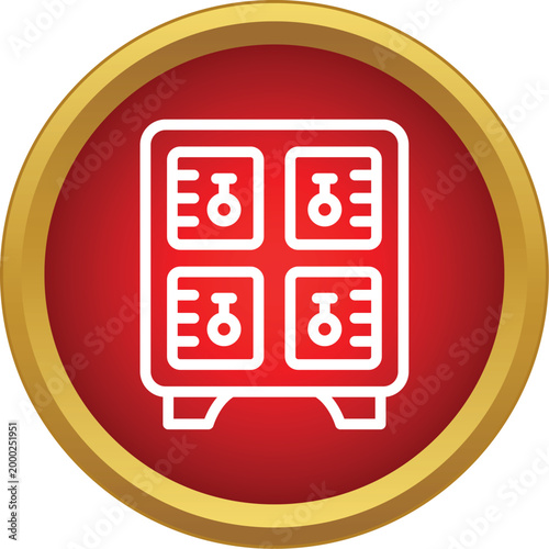 Safe deposit box icon representing protection for valuables in banking