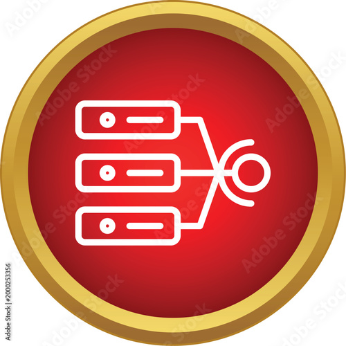 Servers distributing data network connection icon illustration