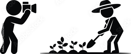 Documenting the journey of planting new saplings in a garden plot