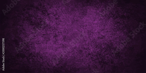 A dark purple grunge background features a textured violet paint design with aged paper patterns and vintage pink light accents on a grungy wall material