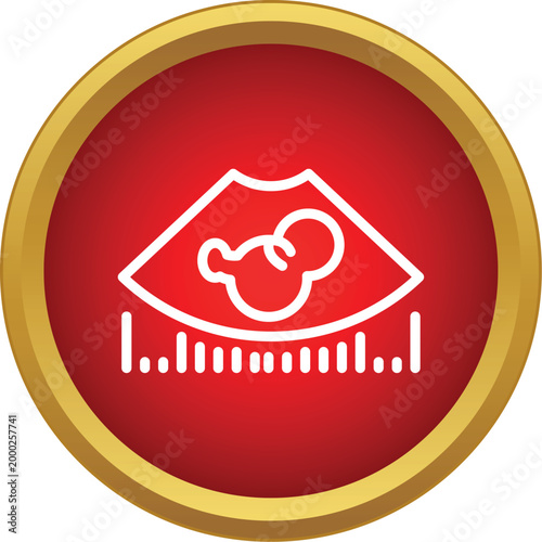 Icon representing medical ultrasound imaging of a developing fetus