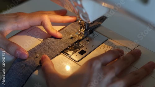 Dive into the intricate world of sewing! These close-up shots highlight the delicate fingers guiding the fabric, showcasing the creativity and craftsmanship of sewing.