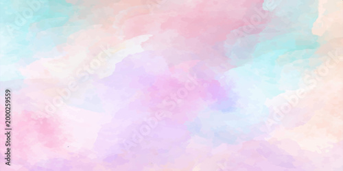 Abstract watercolor background with colorful paint splashes and soft artistic texture on canvas paper