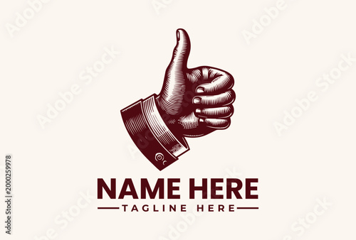 thumbs up hand logo template design.