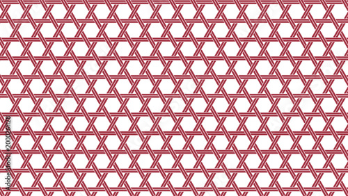 シンプルな二本線の籠目のパターン　縁起の良い和柄　和風の背景装飾イラスト　日本の伝統文様　魔除け　厄除け