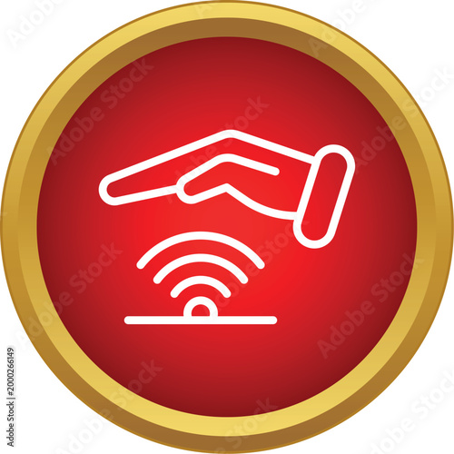 Hand hovering above a sensor sending out invisible detection waves