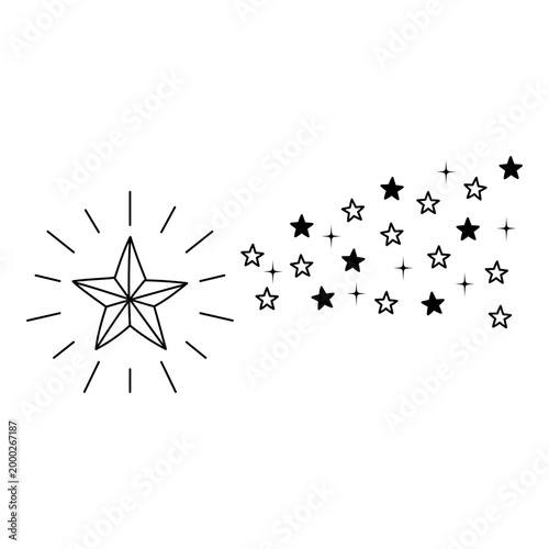 輝く星の流れ星