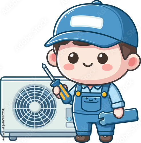 Funny little technician artwork