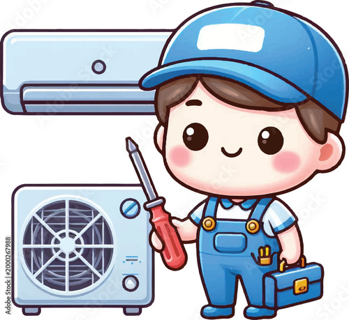 Funny little technician artwork