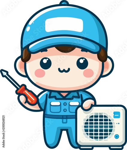 Funny little technician artwork