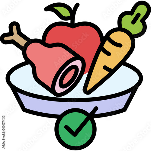 Clean Eating lineal color icon