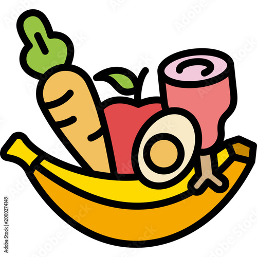 Nutritious Food lineal color icon