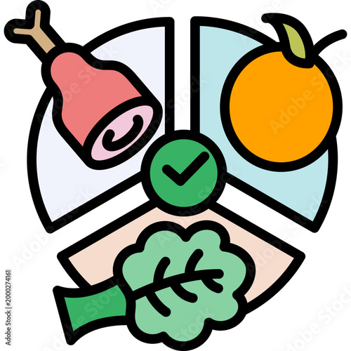 Balanced Diet lineal color icon