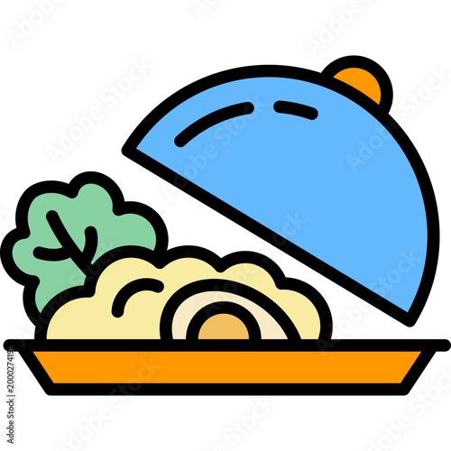 Fresh Meals lineal color icon