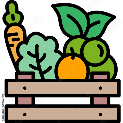 Organic Food lineal color icon