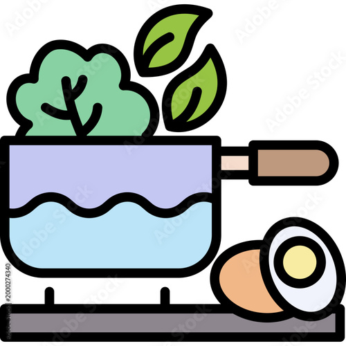 Healthy Cooking lineal color icon