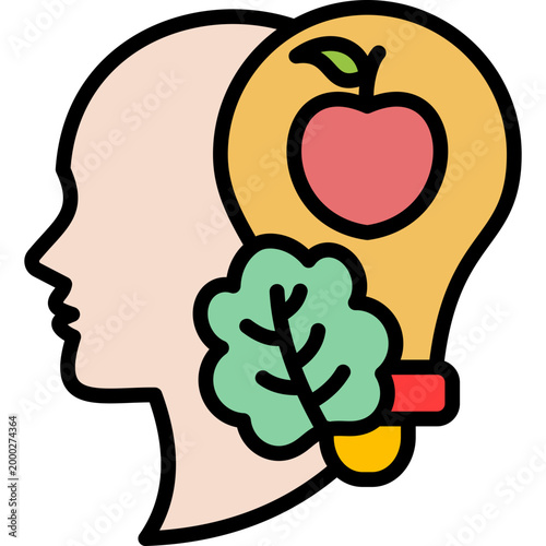 Smart Eating lineal color icon
