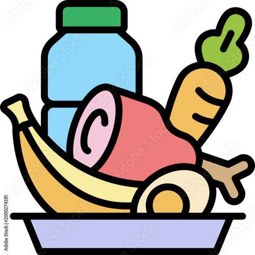 Wellness Food lineal color icon