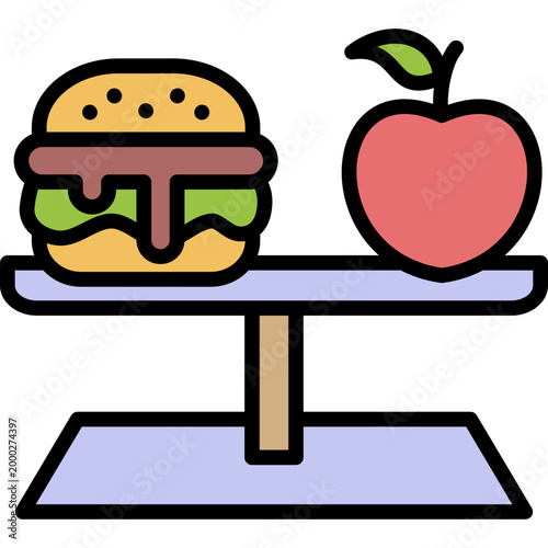 Food Balance lineal color icon