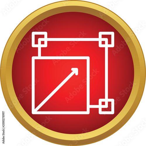 Scalable vector graphic interface element for expanding sizes in applications