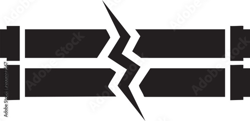 Broken pipe icon with lightning flash lightning plumbing industrial