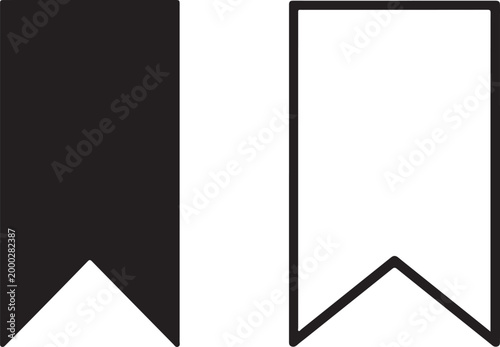 Bookmark icon set in outline and glyph style, clean vector symbols for web, app and UI design use