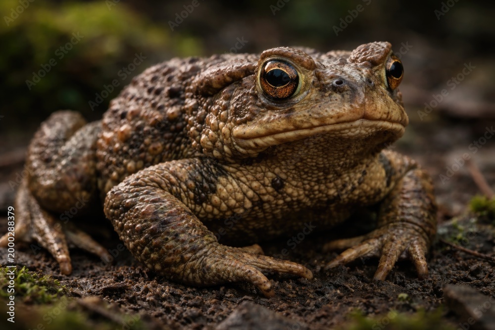 Obraz premium Common toad Bufo bufo with textured skin details