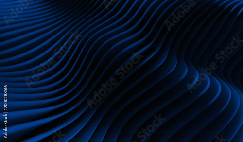A soft blue with dark gradations and a series of curved lines or layers that resemble folds of fabric, sand dunes, or sound waves. This pattern creates a sense of depth and subtle movement.