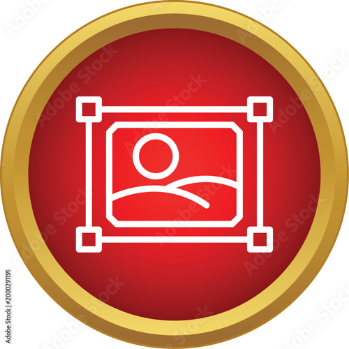 Image resizing and cropping tool icon displaying a rectangular frame with handles