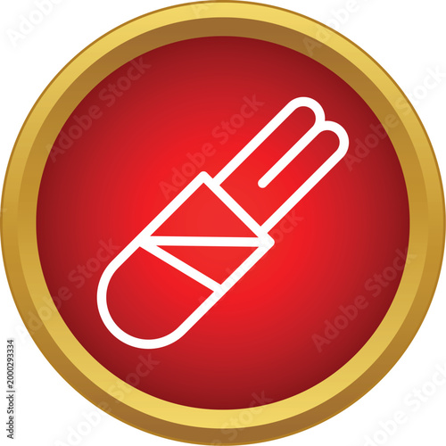Swab icon on a red circle, representing medical testing and health examination