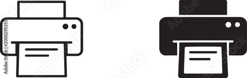 Printer icon and print symbol set, clean vector design for office, document and UI interface use