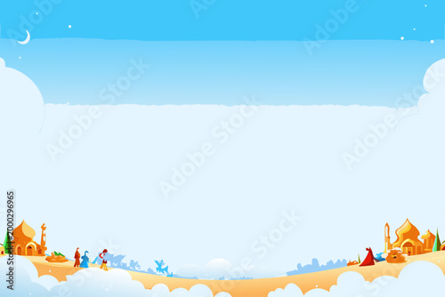 Wide Eid al Adha Qurban Background With Comm