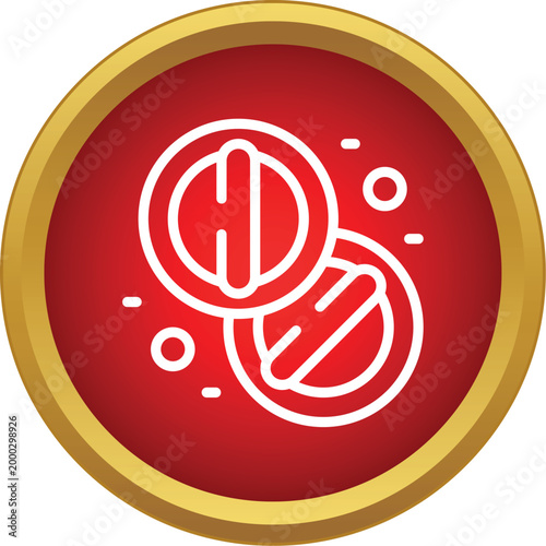 Stylized red blood cells icon representing health and medical science