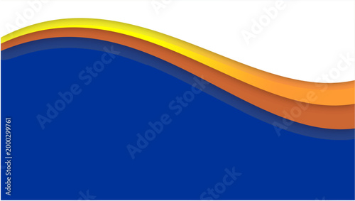 Vibrant wavy lines of yellow, orange, and blue colors on graphic design