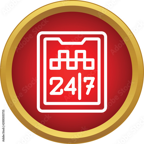 Mobile phone icon showing 247 taxi booking service on red background