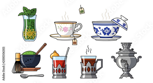 Variety of Tea and Coffee Cups.