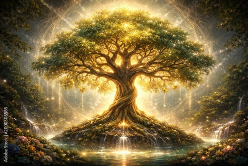 Elegant illustration of the sacred tree of life highlighting personal growth and abundance