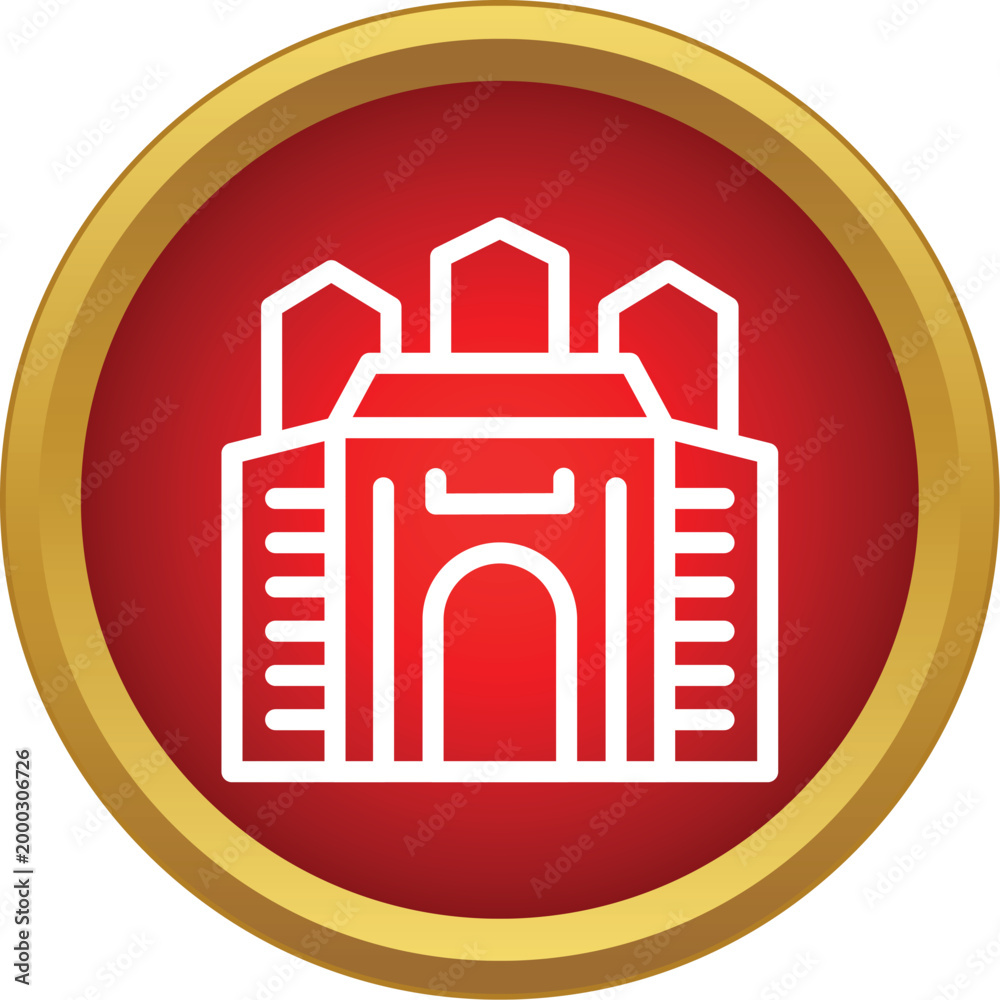 Fototapeta premium Historical building icon representing palace castle architecture