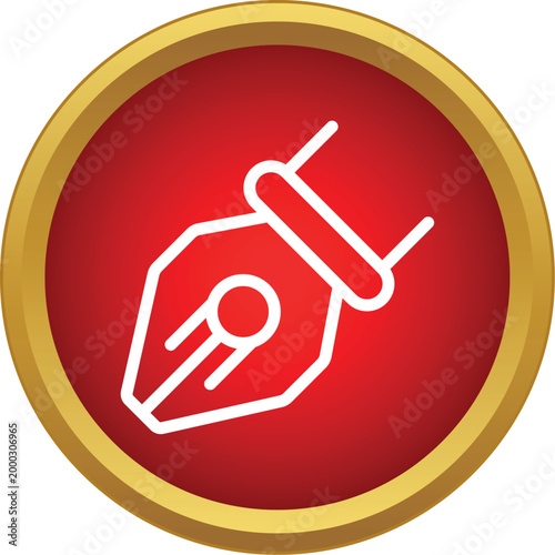 Fountain pen nib icon representing writing, calligraphy, and education concepts