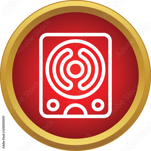 Speaker icon with sound waves for audio, music, and multimedia applications