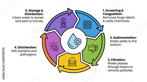 Water Purification Process Diagram Explained.