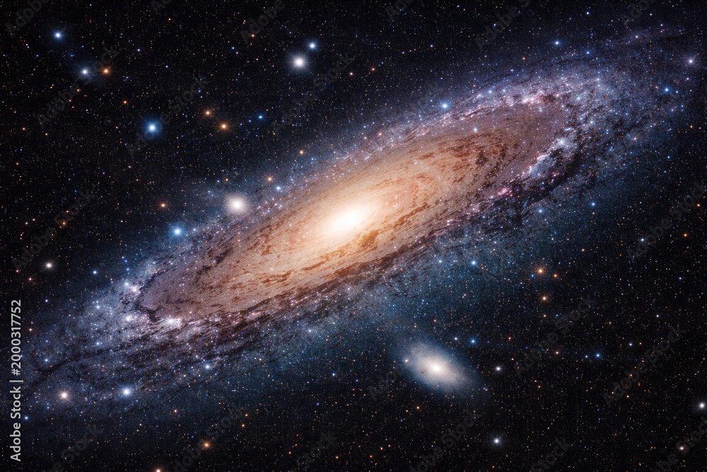 Fototapeta premium Detailed retouched photo of the Andromeda Galaxy in deep space
