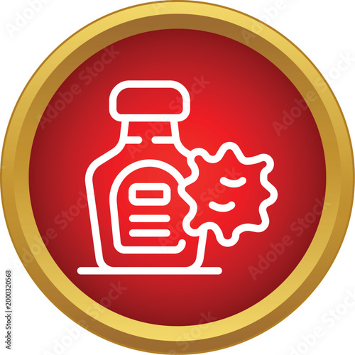 Medicine bottle icon illustrating treatment of a virus or bacterial infection
