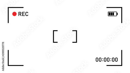Camera viewfinder interface rec screen battery and focus frame