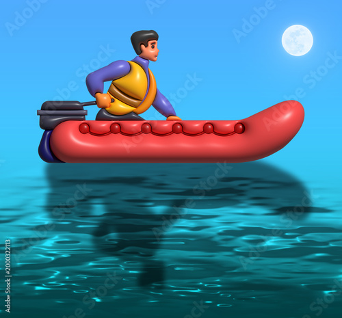 In Gummi bot auf dem See.