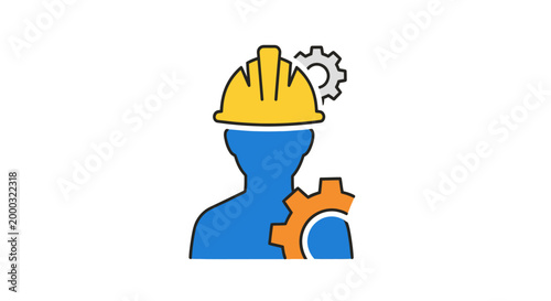 Worker wearing a hard hat.