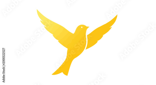 Yellow Bird Flying in Air.