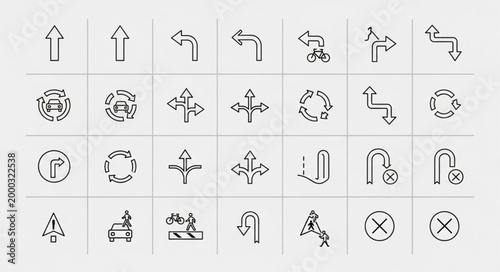 Collection of hand drawn arrow icons and symbols.