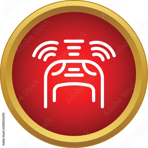 Self driving vehicle icon sending wireless signals for smart technology